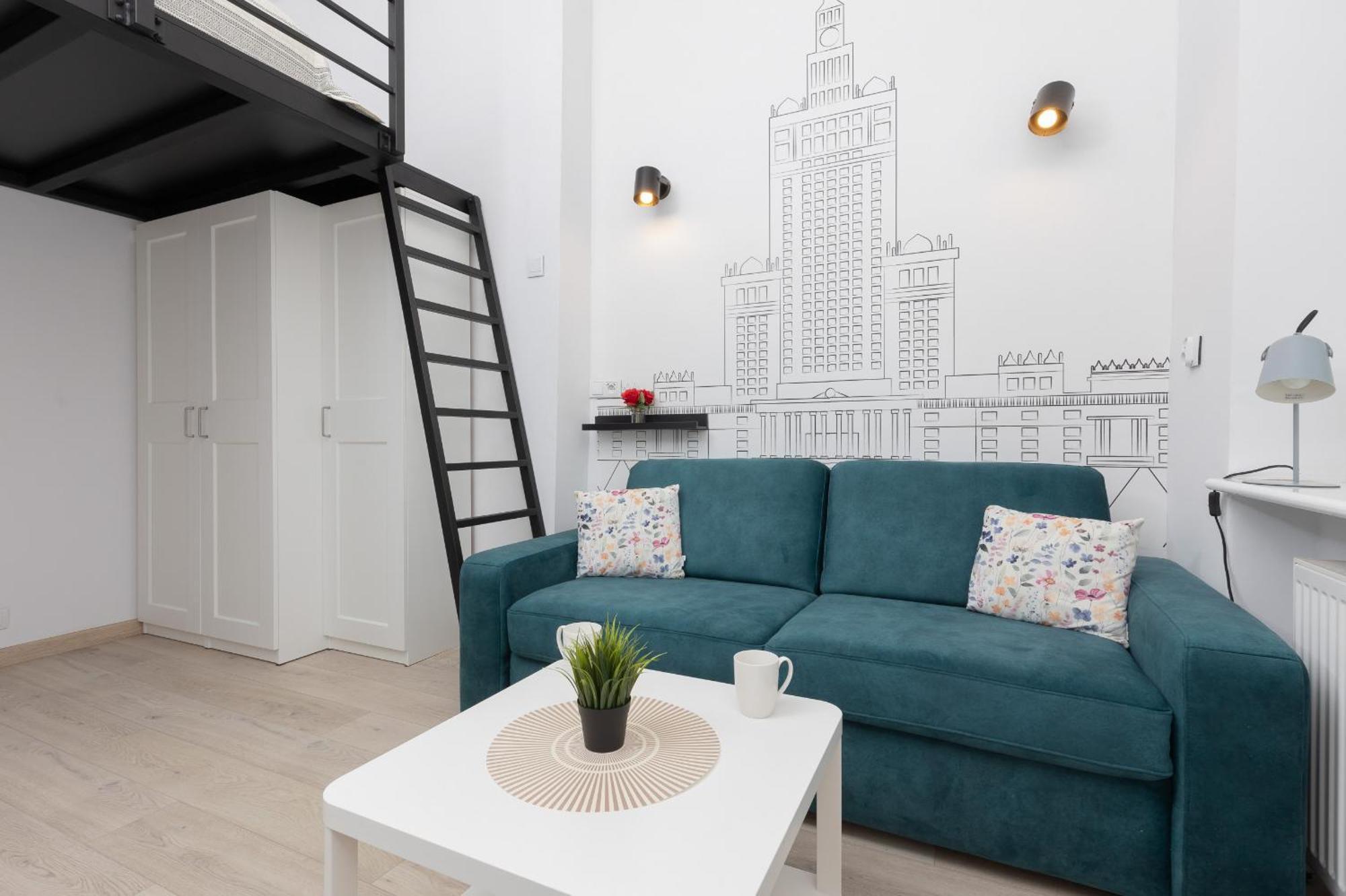 Aleja Wyzwolenia Studio with Mezzanine Warsaw Downtown by Noclegi Renters Exteriör bild