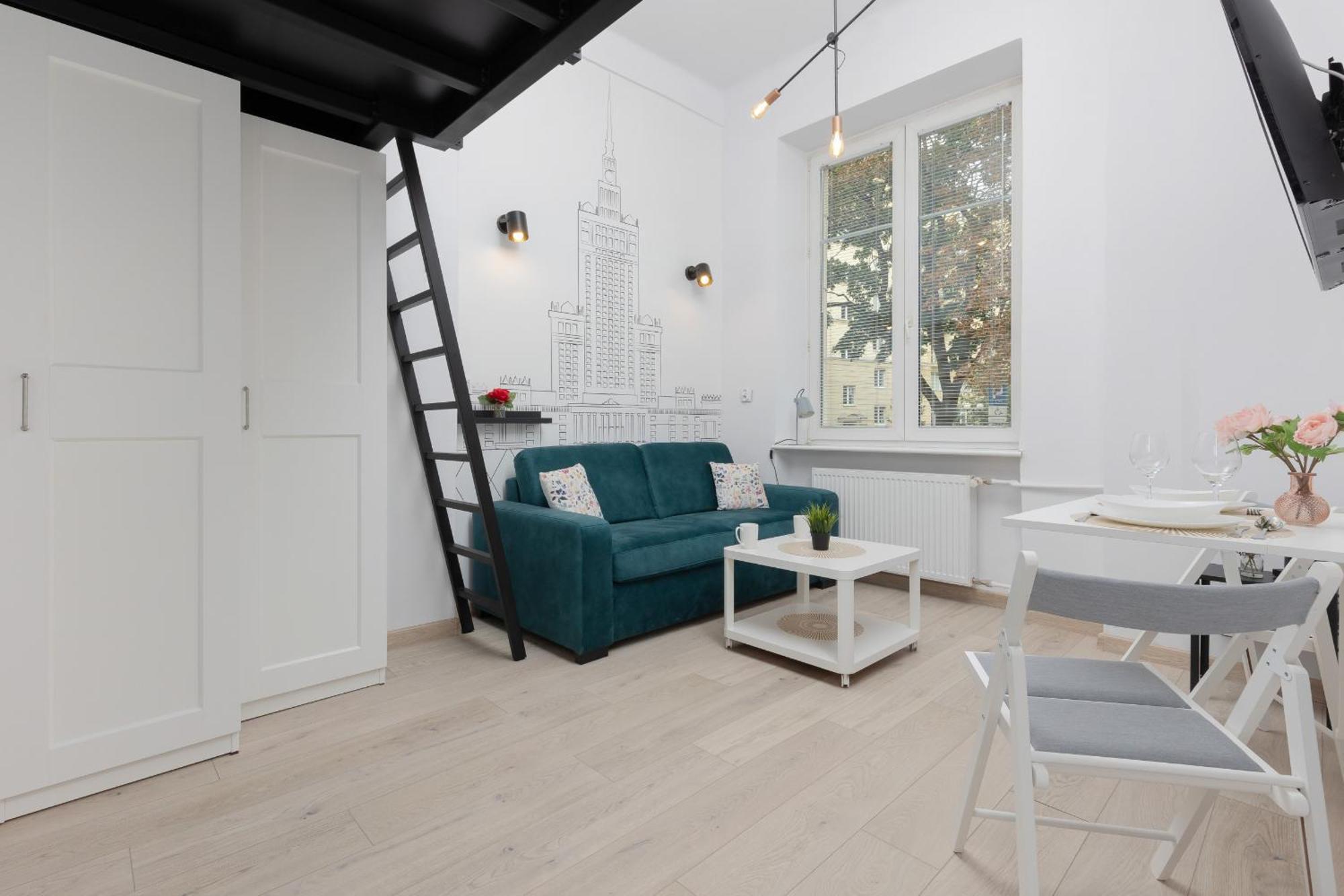 Aleja Wyzwolenia Studio with Mezzanine Warsaw Downtown by Noclegi Renters Exteriör bild